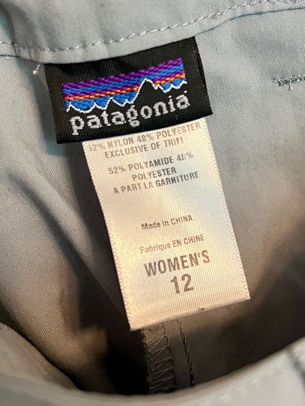 Patagonia Inter-continental Hideaway Gray Activewear Skirt Skort size 12 - Picture 4 of 4